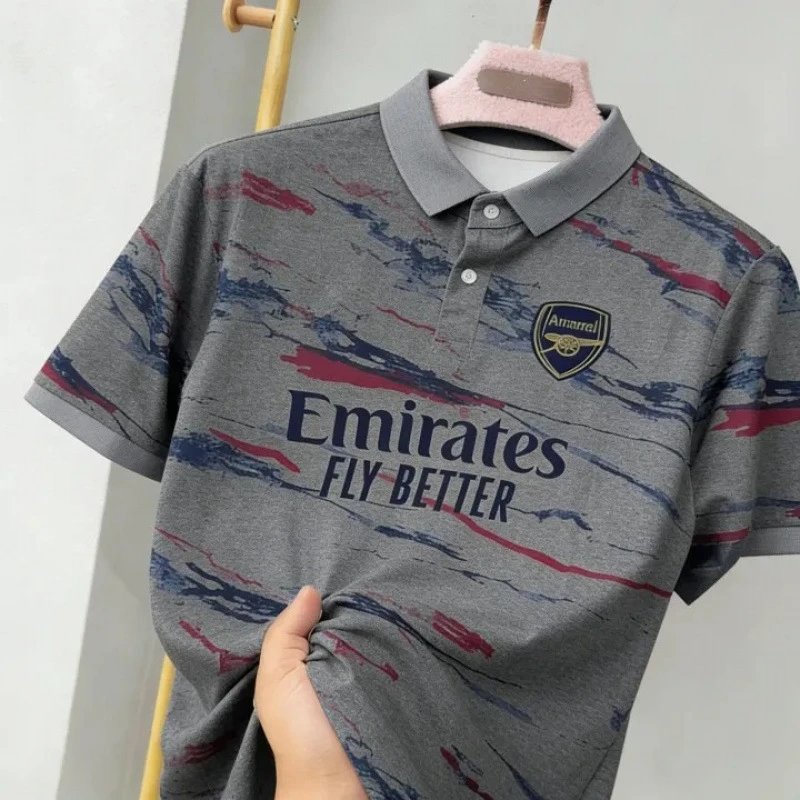 Arsenal FC x Emirates Polo Gray Multicolor Print Polo Polo Shirt