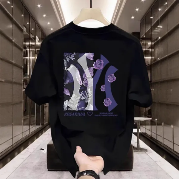 Design Rosarium Floral Graphic Black T-Shirt T-Shirts - 6