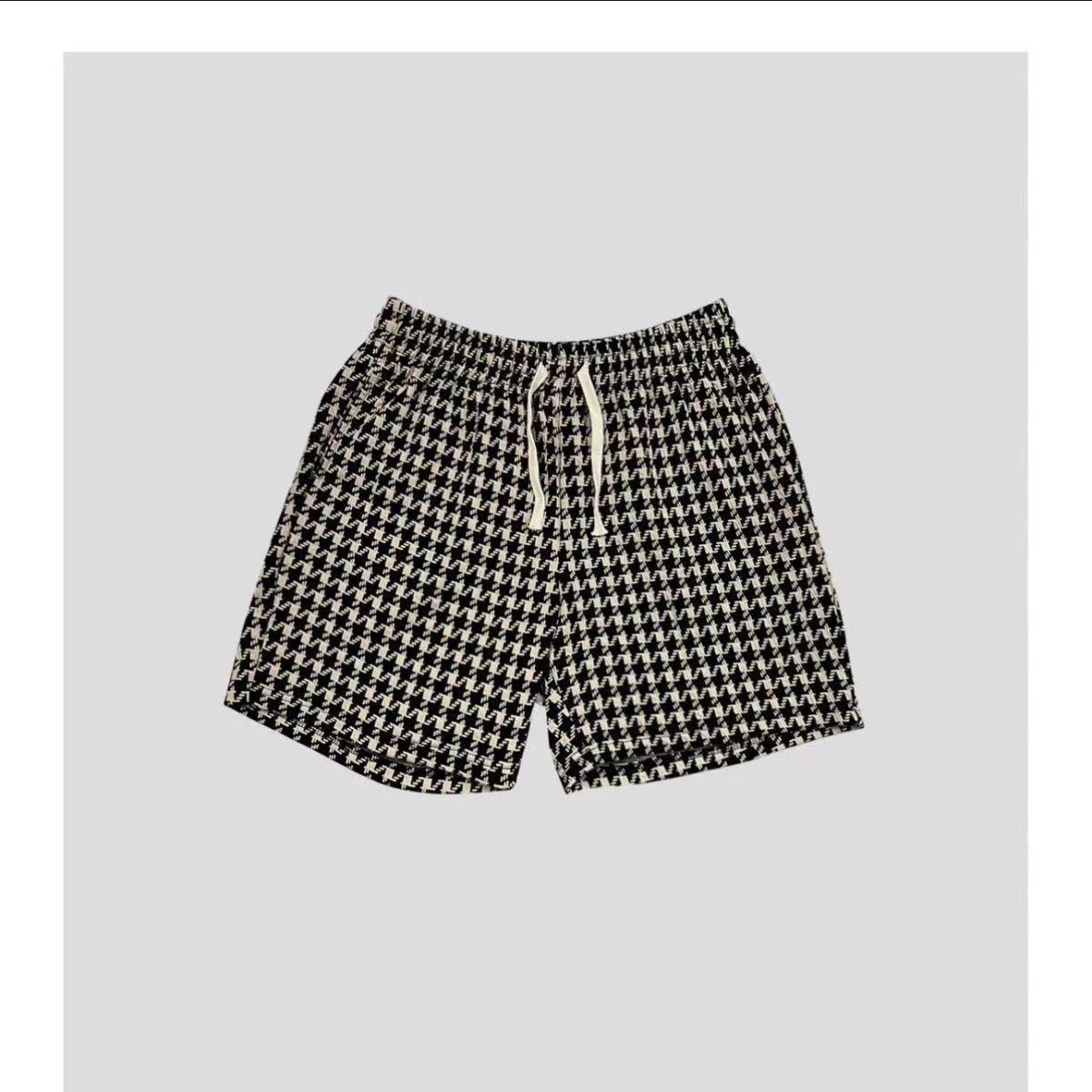 Design BIGKOK STUDIO Herringbone Pattern Drawstring Shorts Multicolor Shorts - 7