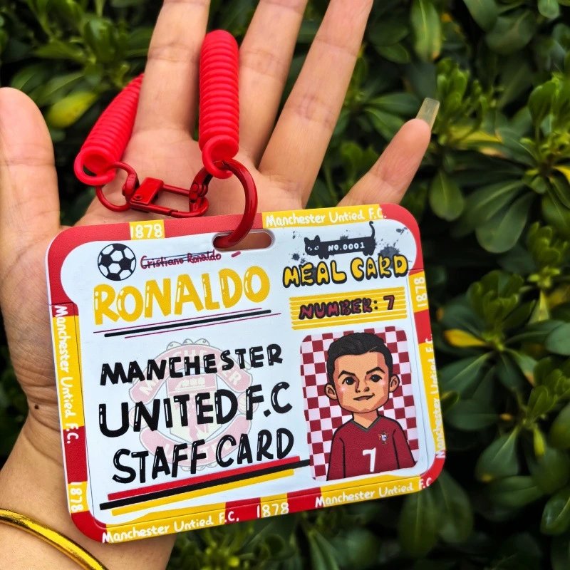 Design Al-Nassr FC Cristiano Ronaldo Staff Meal Card Keychain Yellow Accessories - 7