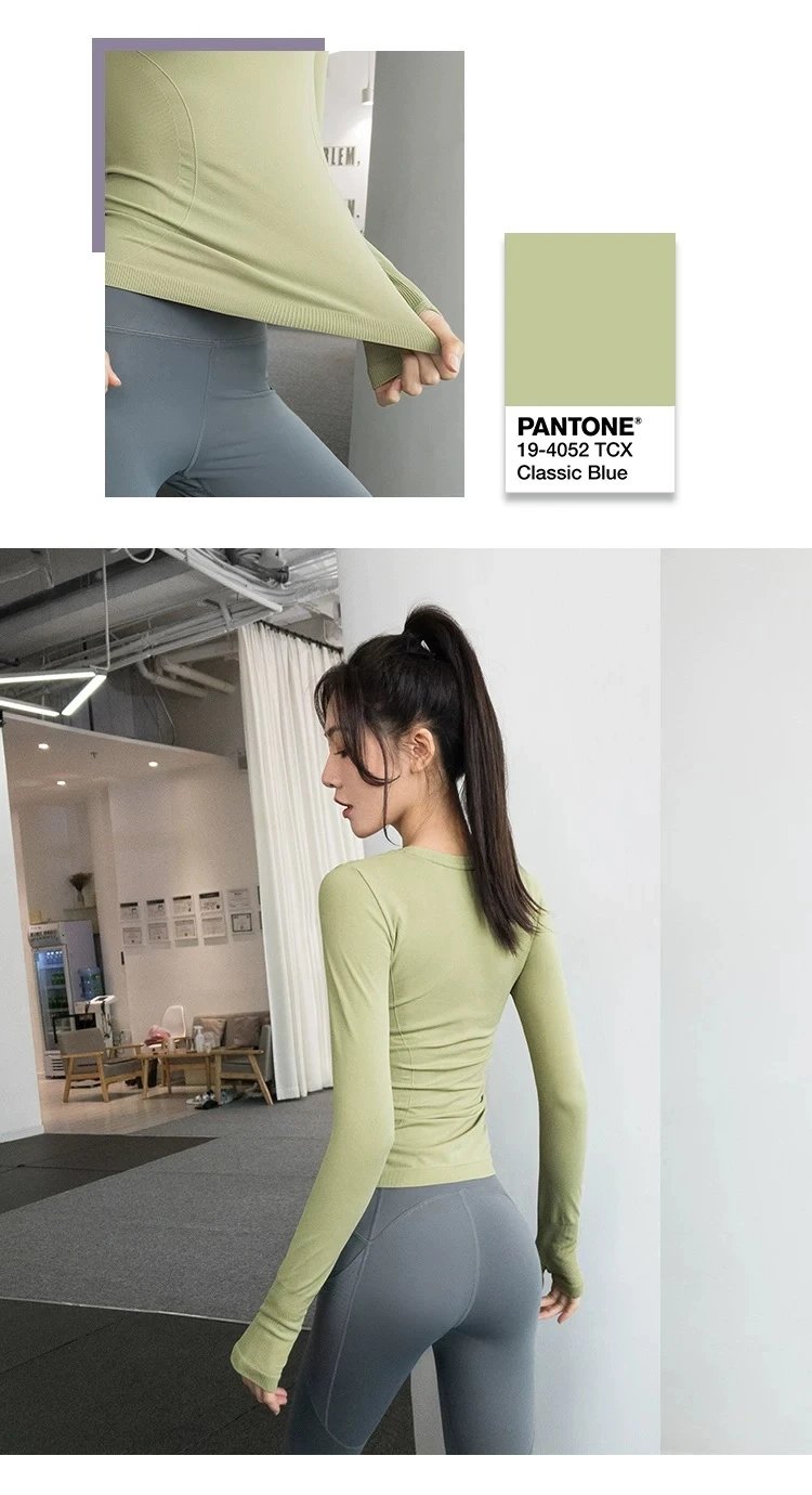 Design Amimedea Long Sleeve Base Layer Top Sage Green Activewear - 11