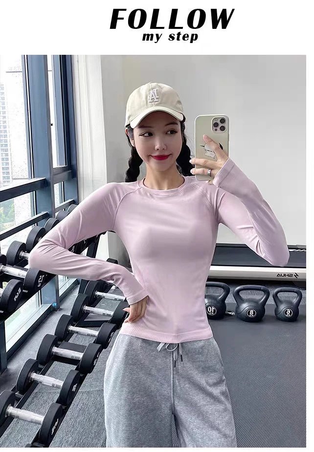 Design Long Sleeve Base-Layer Top in Periwinkle Blue with Ribbed Cuffs Activewear - 9