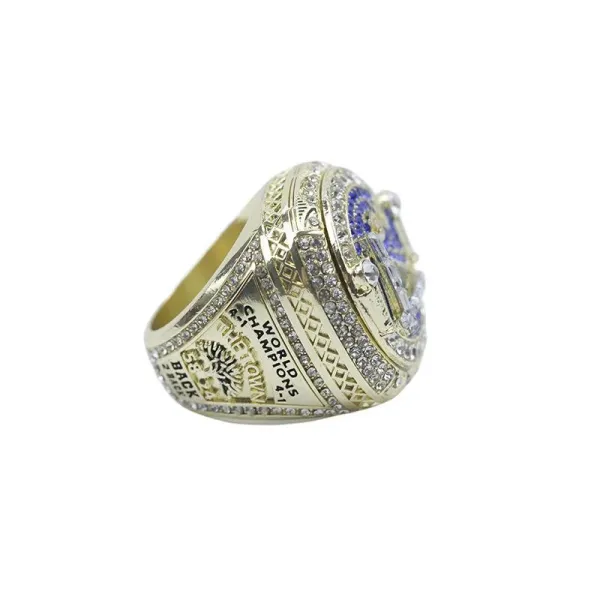 Golden State Warriors 2015 NBA Championship Ring Replica Blue and Silver Jewelry - 4