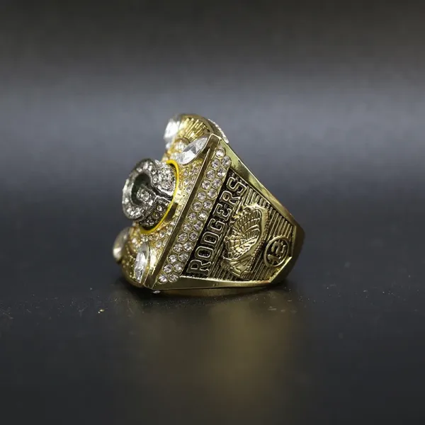 Design Green Bay Packers World Champions Ring Gold Green Crystal Jewelry - 4