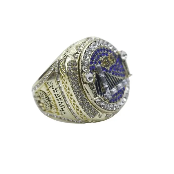 Golden State Warriors 2015 NBA Championship Ring Replica Blue and Silver Jewelry - 9