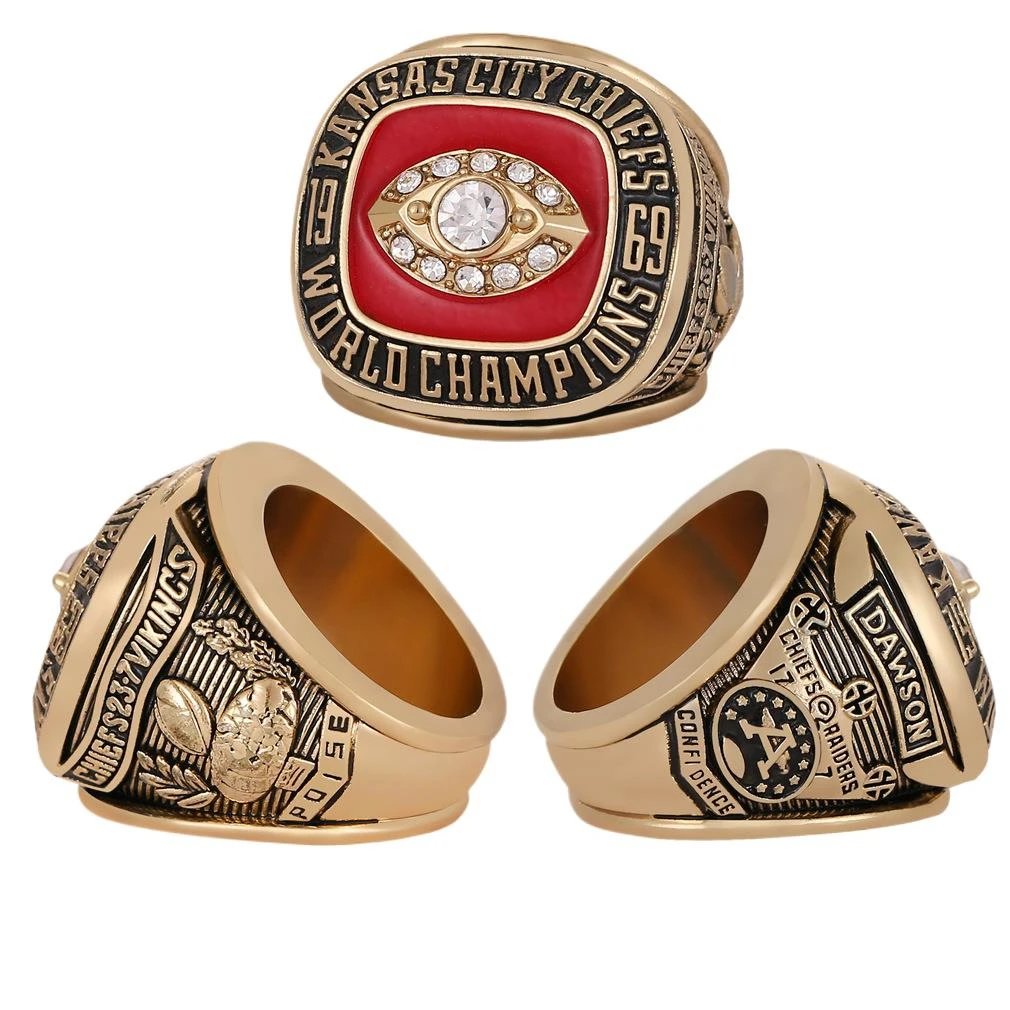 Design Kansas City Chiefs Super Bowl LIV Championship Ring Red Gold Jewelry - 2