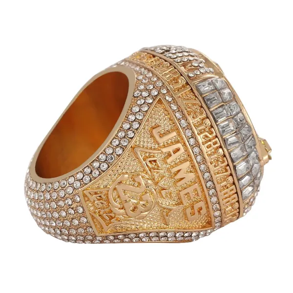Los Angeles Lakers Championship Ring Gold Purple Yellow Crystal Ring Jewelry - 6