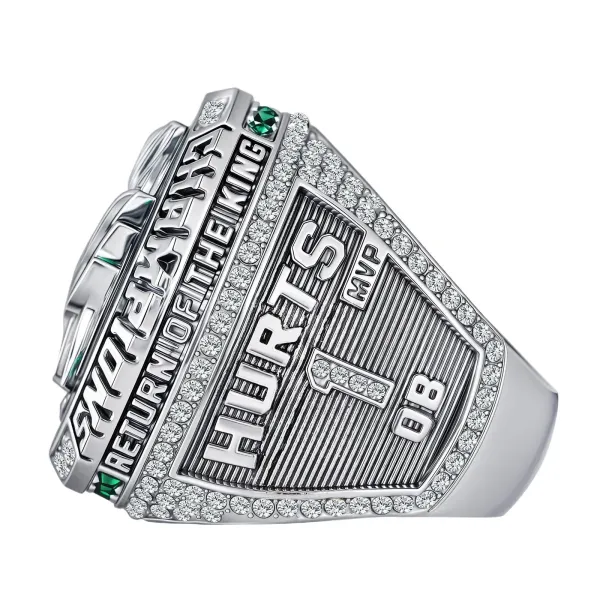 Design Philadelphia Eagles Super Bowl LII Champions Ring Silver Green Crystal Jewelry - 5