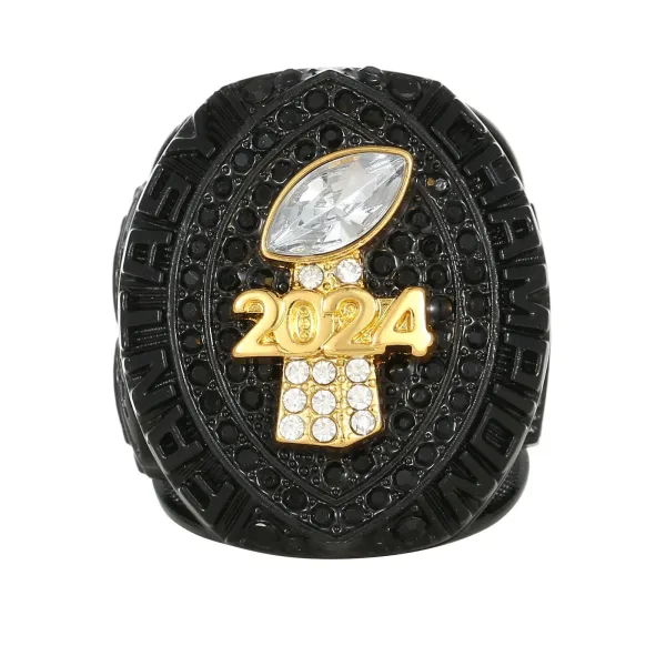 Design NFL Super Bowl LVIII Championship Ring 2024 Black Red Gold Ring Jewelry - 8