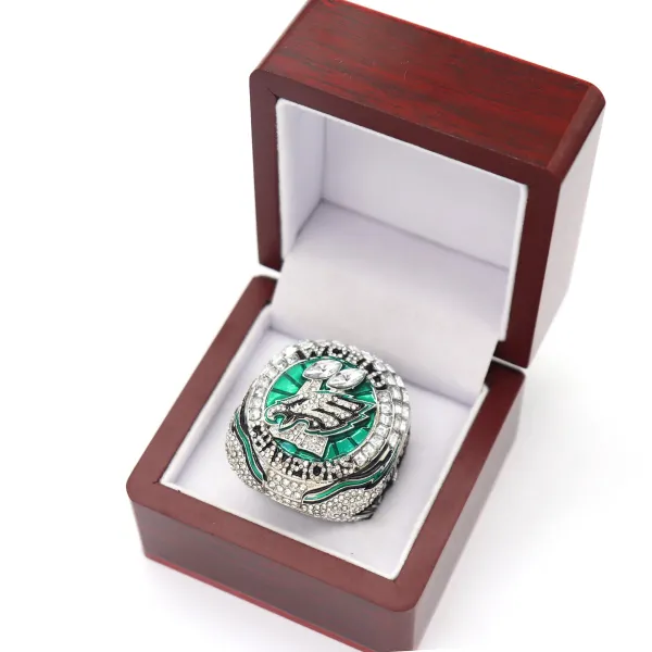 Design Philadelphia Eagles Super Bowl LII Championship Ring Hurts Edition Silver Green Black Ring Jewelry - 8