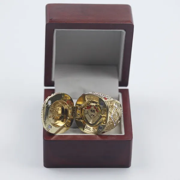 MLB Atlanta Braves Championship Ring Replica Gold Blue Crystal Rings Jewelry - 16