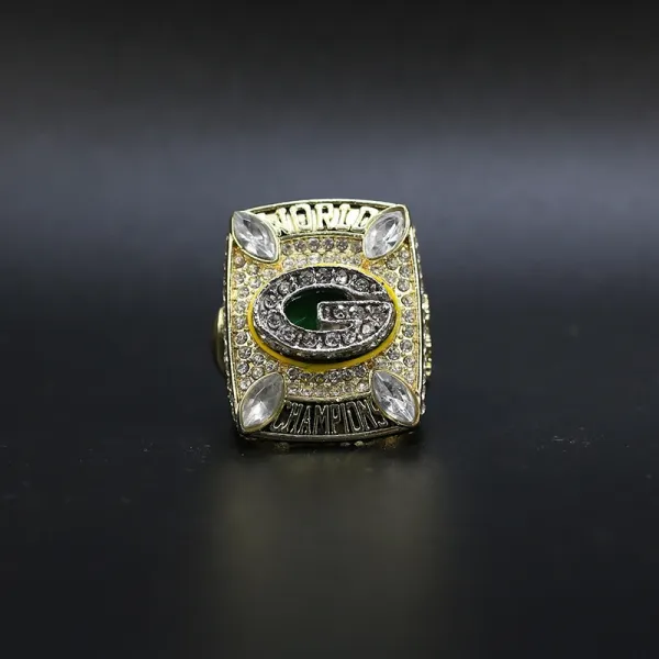 Design Green Bay Packers World Champions Ring Gold Green Crystal Jewelry - 2