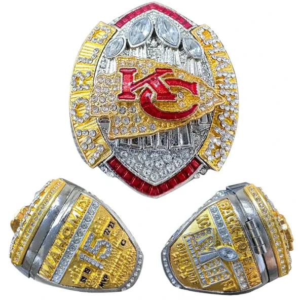Design Kansas City Chiefs Super Bowl Championship Ring Replica Gold Red Silver Jewelry - 7