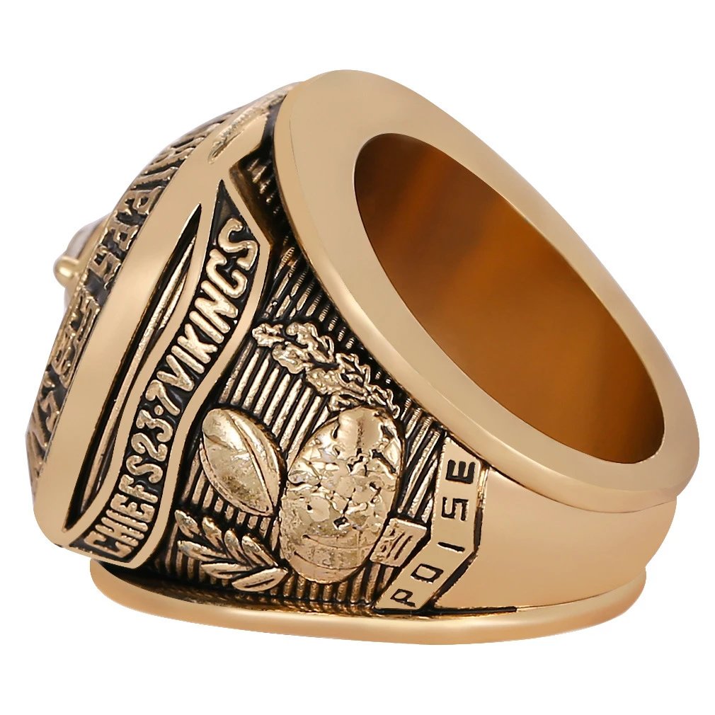 Design Kansas City Chiefs Super Bowl LIV Championship Ring Red Gold Jewelry - 5