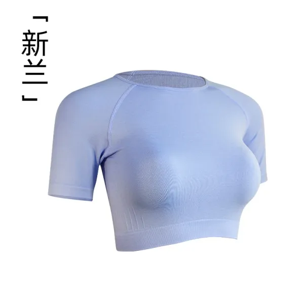 Design Cropped Performance Top Light Blue Activewear - 1