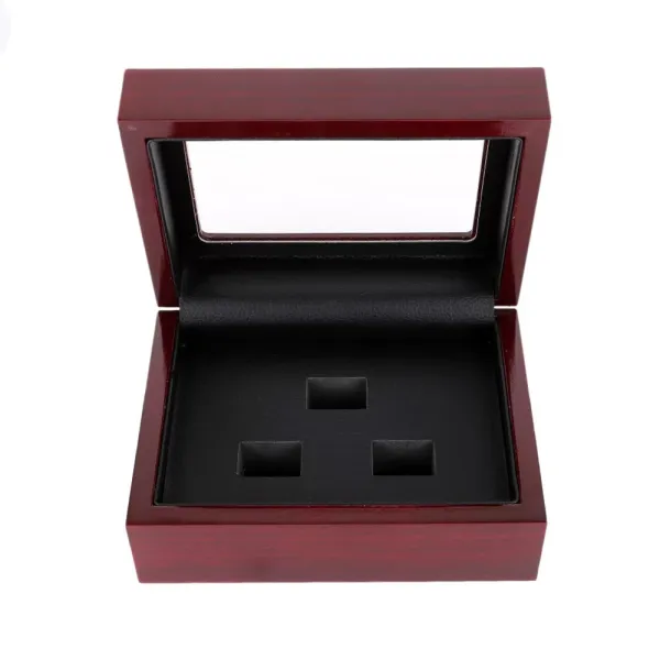 Design Wooden Cufflink Box Burgundy Jewelry - 1