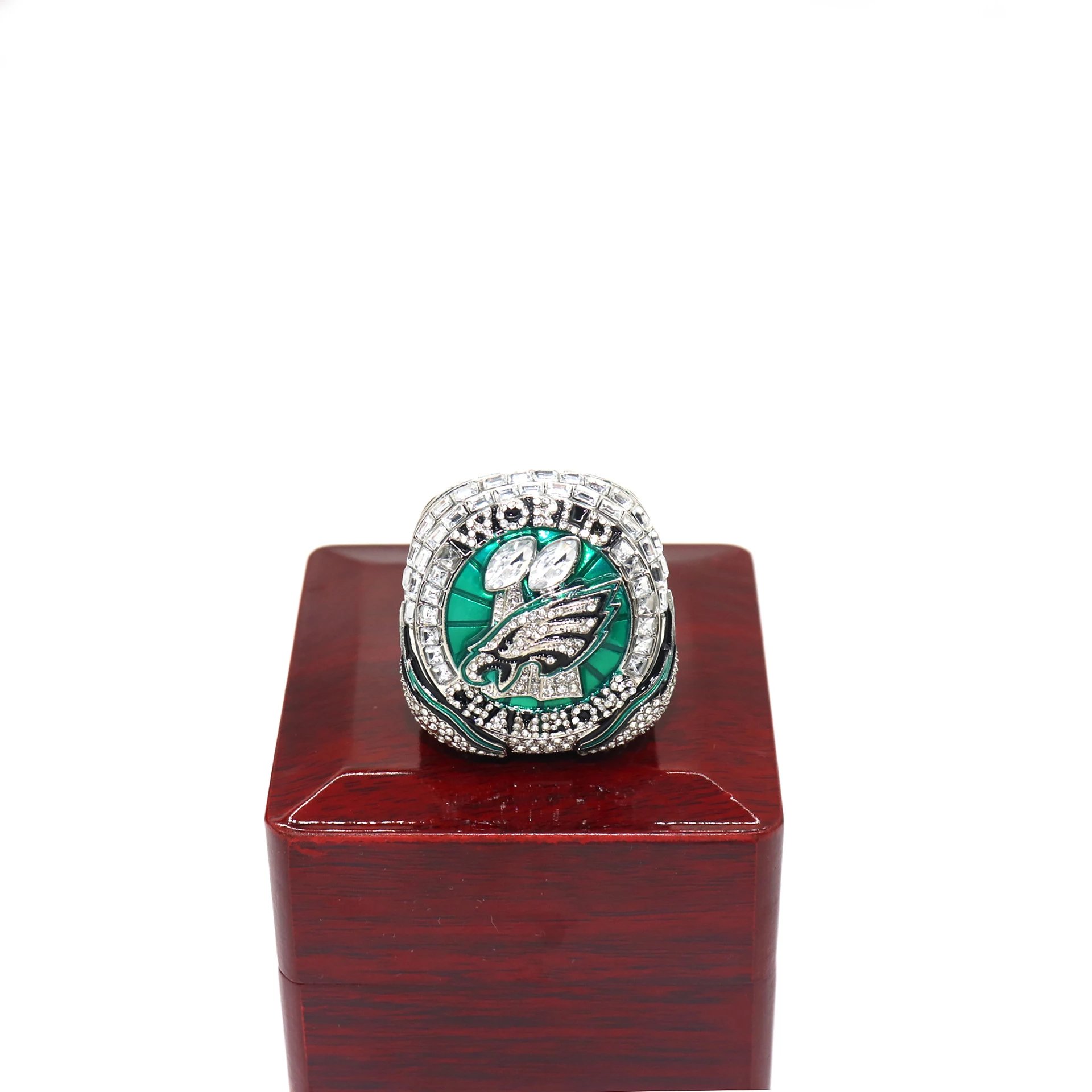 Design Philadelphia Eagles Super Bowl LII Championship Ring Hurts Edition Silver Green Black Ring Jewelry - 12