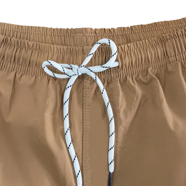Design Drawstring Waist Shorts Beige Shorts - 39