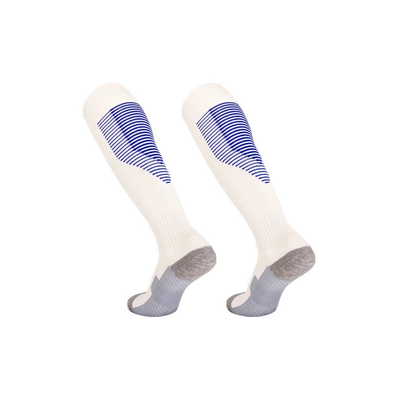 Knee-High Compression Socks White Blue Gray