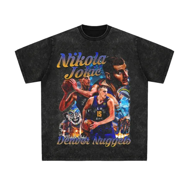 NBA x Denver Nuggets Nikola Jokic Graphic Tee Black T-Shirts - 1