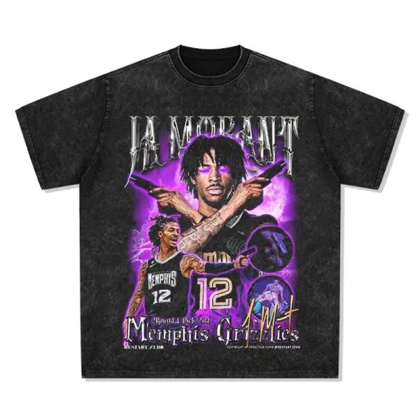 Design Restart Zero Ja Morant Graphic Tee Black T-Shirts - 1