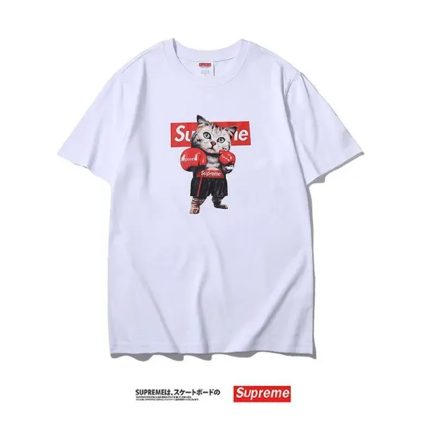 Supreme Boxing Cat Graphic White T-Shirt - 1