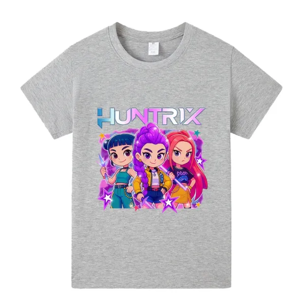 Design Huntrix Graphic Print Gray T-Shirt T-Shirts - 1