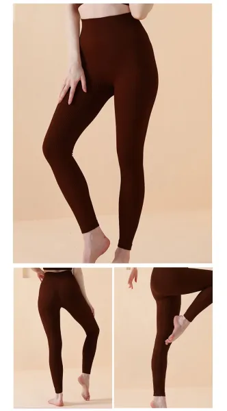 Design Ribbed High-Waist Leggings in Terracotta Leggings - 12