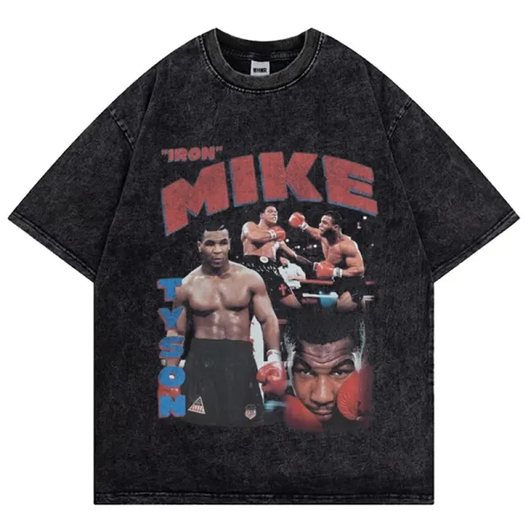 Design "Iron Mike Tyson" Acid Wash Graphic T-Shirt - 1