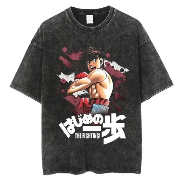 Design Hajime no Ippo The Fighting! Graphic Acid Wash T-Shirt - 1