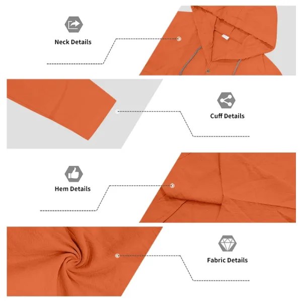 Design Hooded Linen Shirt Brown Men's Beachwear - 54