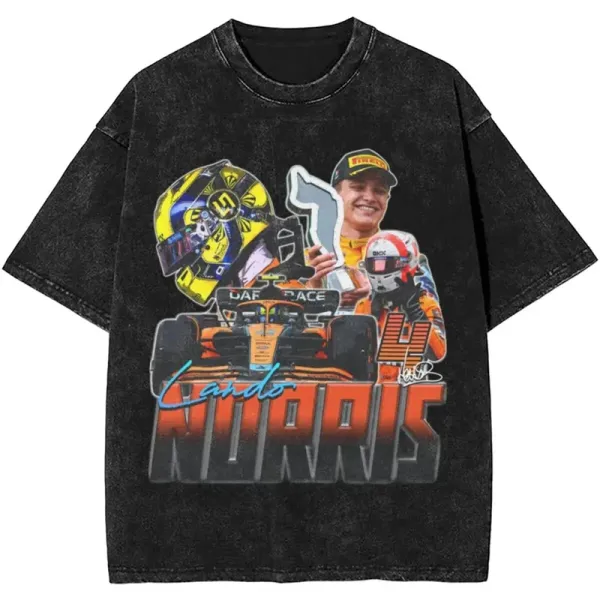 Design Lando Norris F1 Graphic Acid Wash T-Shirt - 1