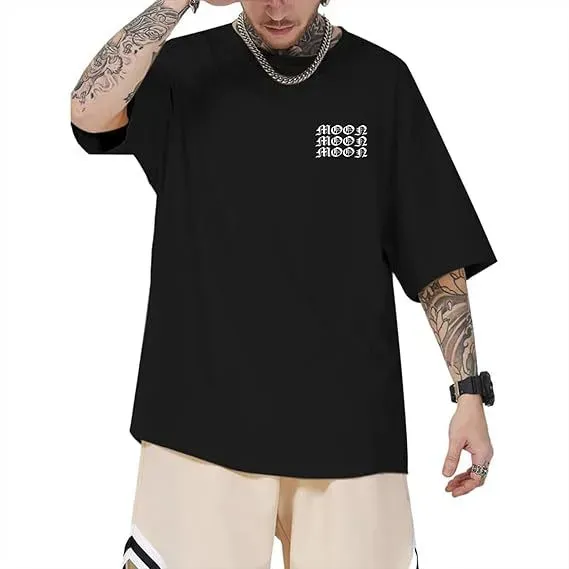 Design Graphic Print Oversized Black T-Shirt - 1