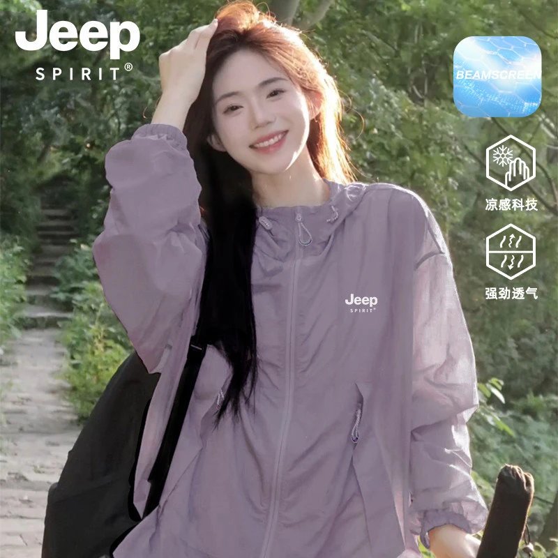 JEEP SPIRIT Women's Summer 2026 New Style Loose Lightweight Sun Protection Jacket Unisex Outdoor Sun Shirt