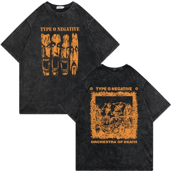 Design Type O Negative Orchestra of Death Acid Wash T-Shirt T-Shirts - 1