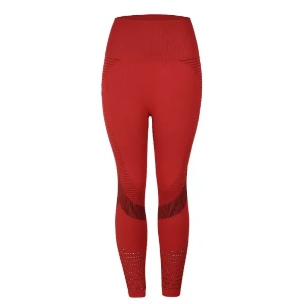 Design High-Waisted Textured Leggings Red - 1