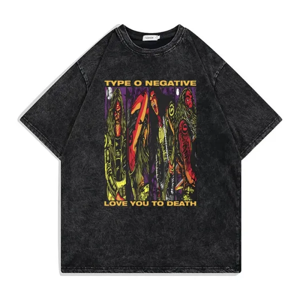 Design Type O Negative Love You To Death Graphic T-Shirt Black T-Shirts - 1
