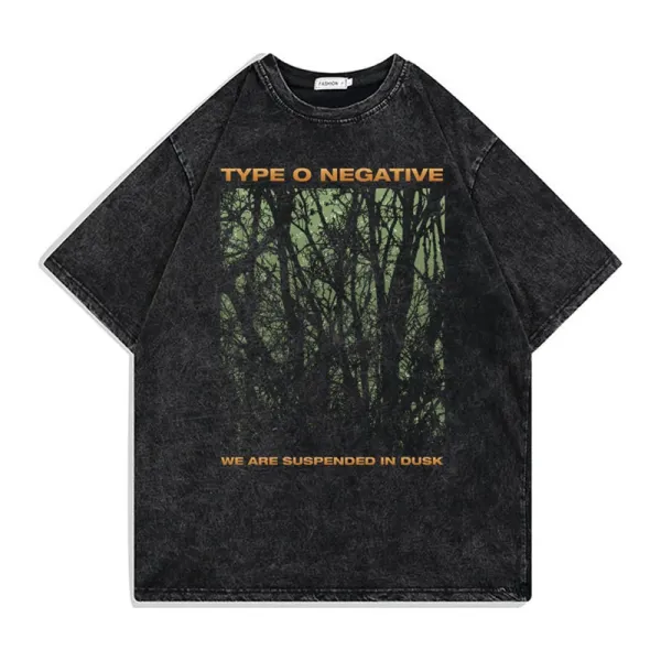Design Type O Negative We Are Suspended in Dusk Acid Wash T-Shirt T-Shirts - 1