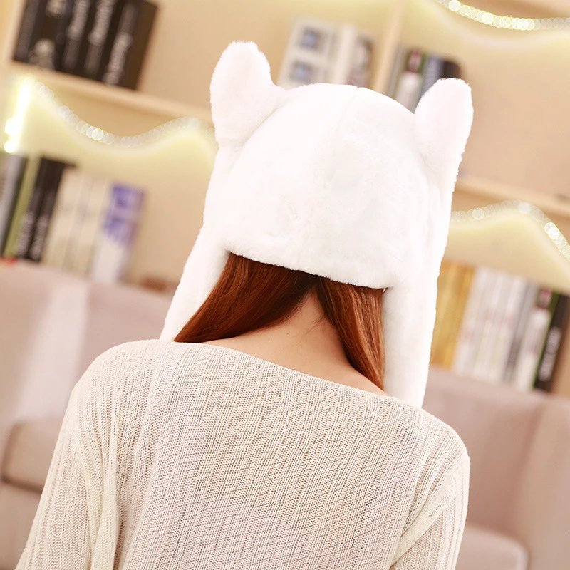 Design Stitch Character Hat Light Blue Plush Animal Ears Hat Hats - 10