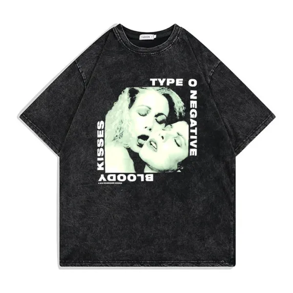 Design Bloody Kisses Type O Negative Graphic T-Shirt Black - 1