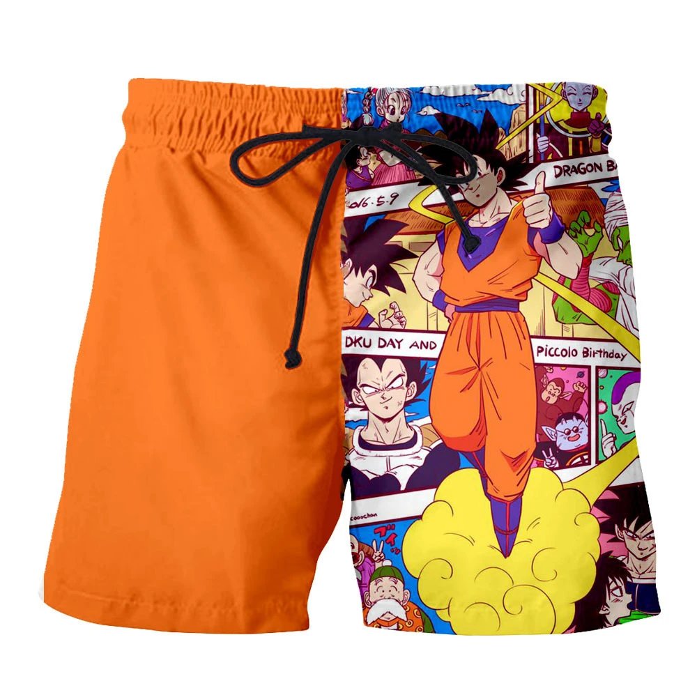 Design Dragon Ball Z Comic Panel Print Orange Swim Shorts Swimwear - 6