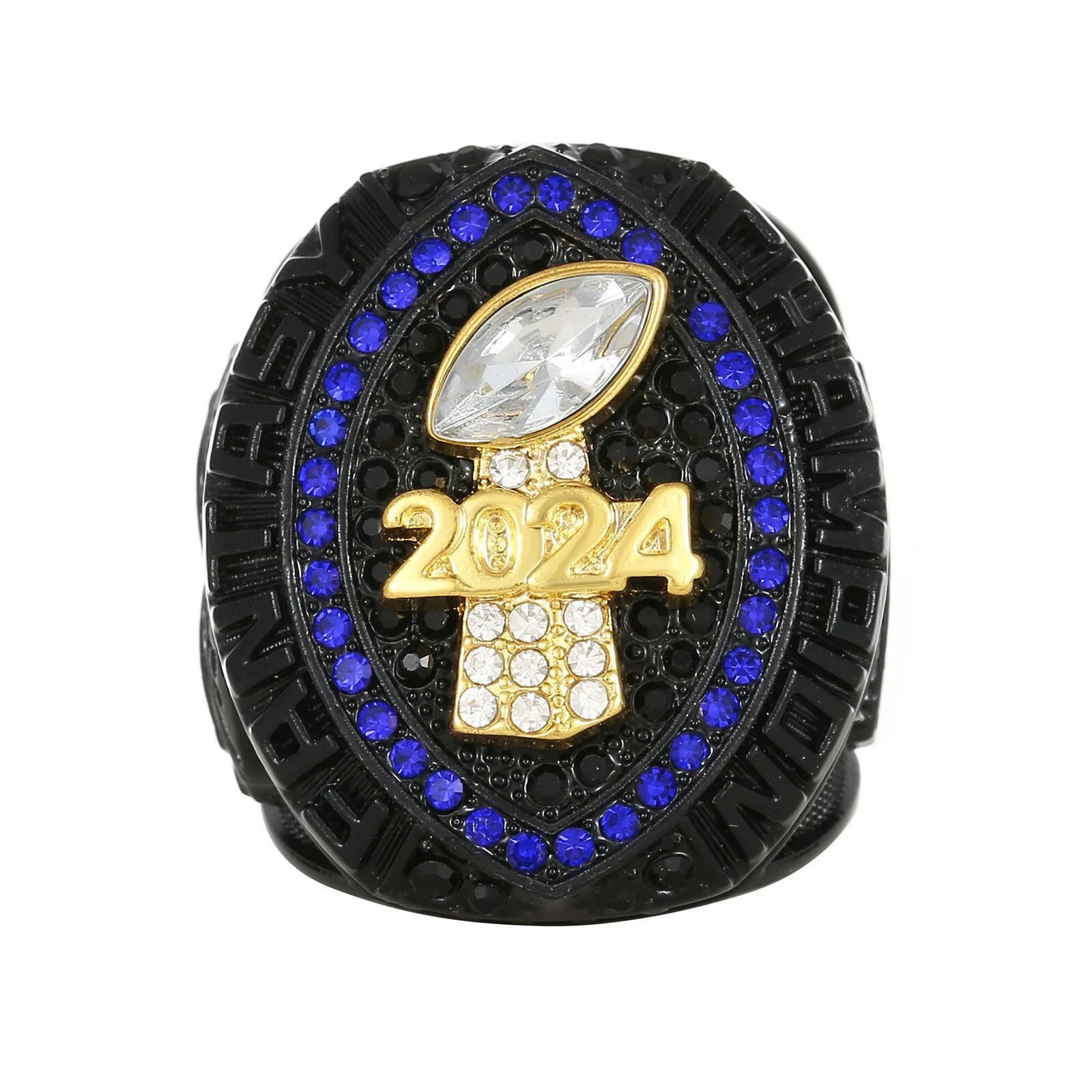 NFL Super Bowl LVIII Championship Ring 2024 Black Blue Gold Jewelry