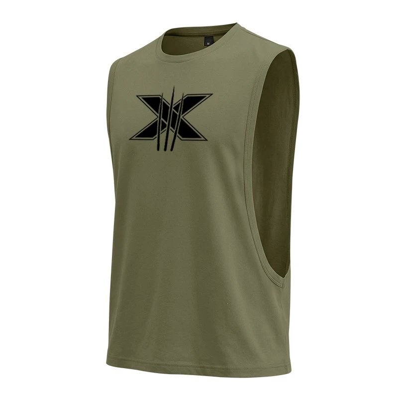 Design Graphic Logo Beige Muscle Tank Top Vest Top - 61