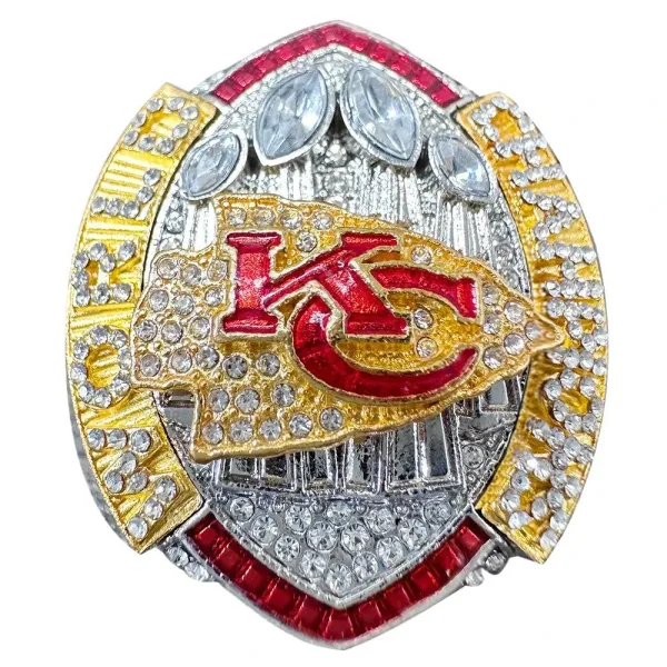 Design Kansas City Chiefs Super Bowl Championship Ring Replica Gold Red Silver Jewelry - 6