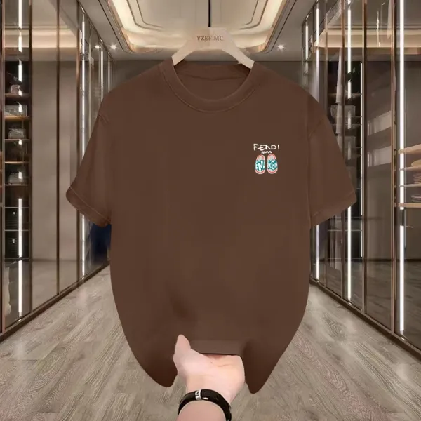 Fendi Flip-Flop Print Black T-Shirt - 10