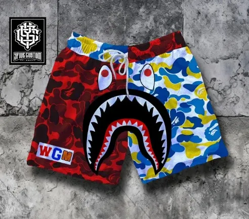 Undefeated x A Bathing Ape Blue Camo Basketball Shorts - 2