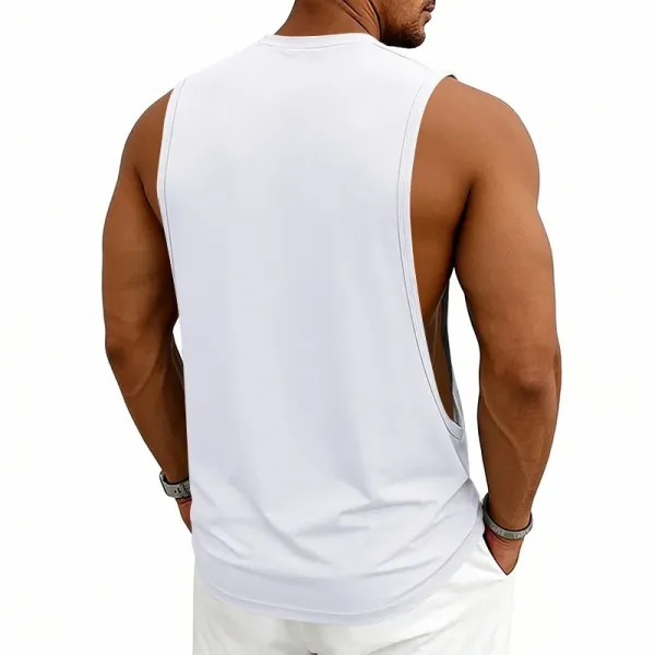 Design X Logo Cut-Out Sleeveless Tank Beige Vest-Top - 10