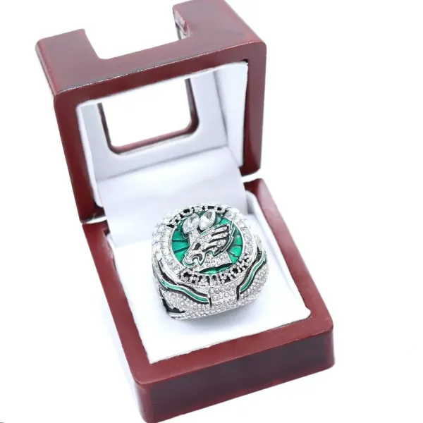 Design Philadelphia Eagles Super Bowl LII Championship Ring Hurts Edition Silver Green Black Ring Jewelry - 5