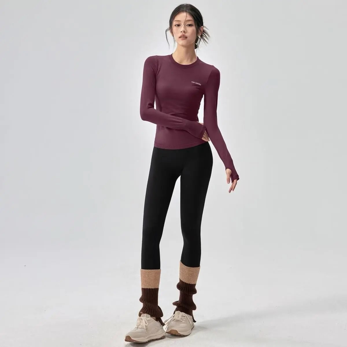 AMI Paris AMI MEDEA Long Sleeve Base Layer Top Black Base Layer - 14