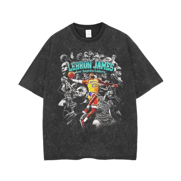 Los Angeles Lakers LeBron James Collage Graphic T-Shirt - 1